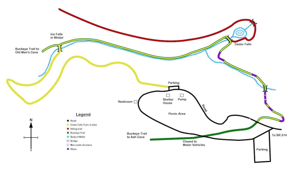 Cedar Falls Trail Map